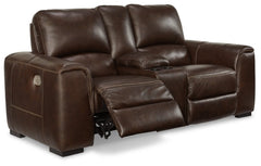 Alessandro Power Reclining Loveseat with Console - MyWaynesHome #