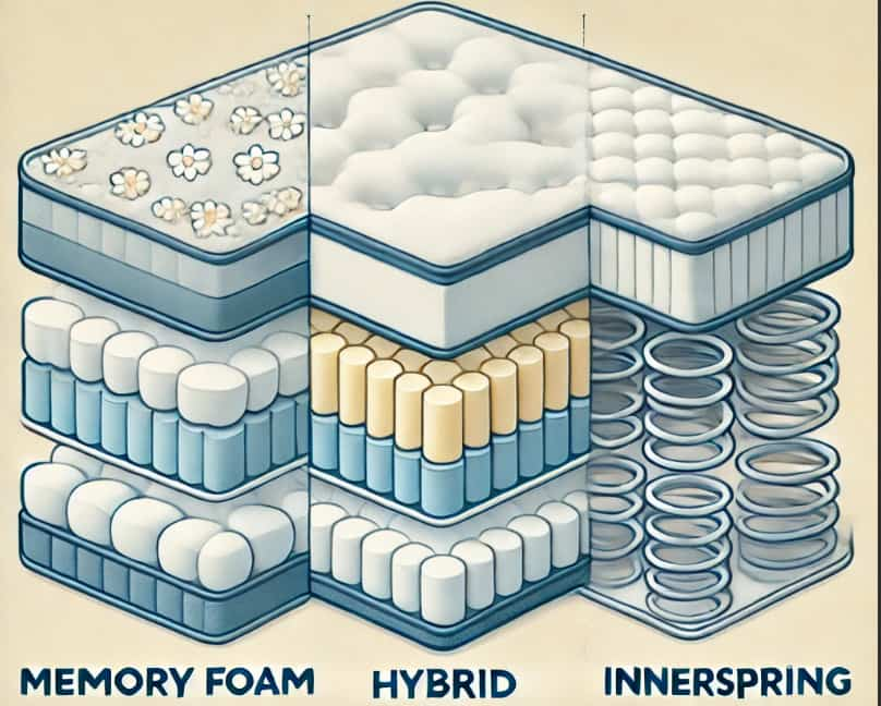 Mattress Materials 101: Memory Foam vs. Innerspring vs. Hybrid – Which is Right for You?