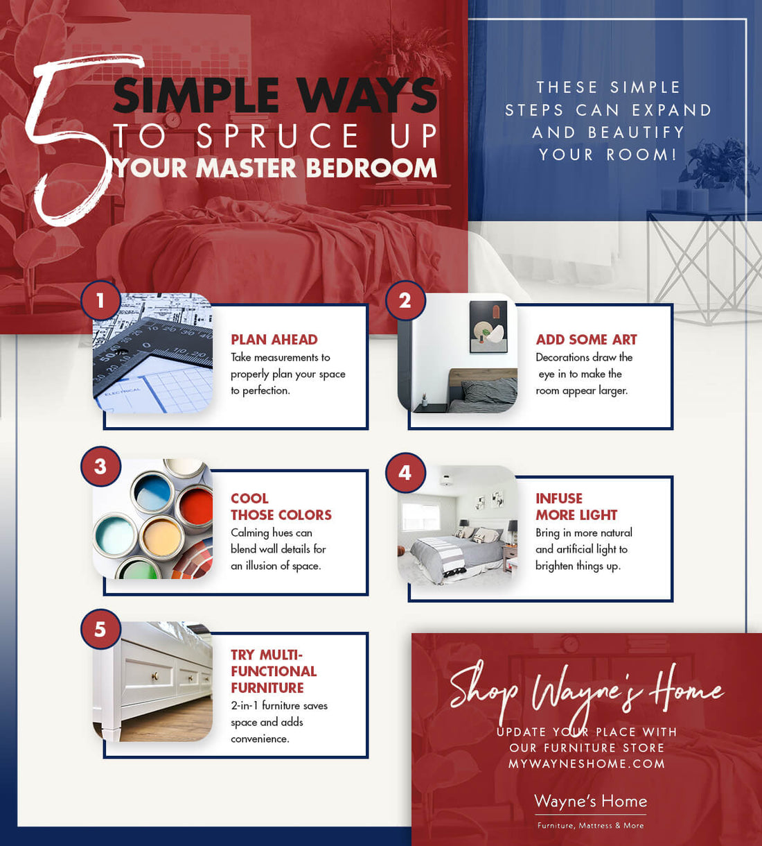 5 TIPS TO MASTER YOUR MASTER BEDROOM SPACE - MyWaynesHome