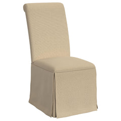 Shawna Upholstered Skirted Dining Chair Khaki (set Of 2) - MyWaynesHome #