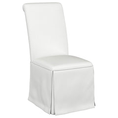 Shawna Upholstered Skirted Dining Chair White (set Of 2) - MyWaynesHome #