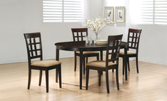 Gabriel 5-piece Extension Leaf Dining Table Set Cappuccino - MyWaynesHome #