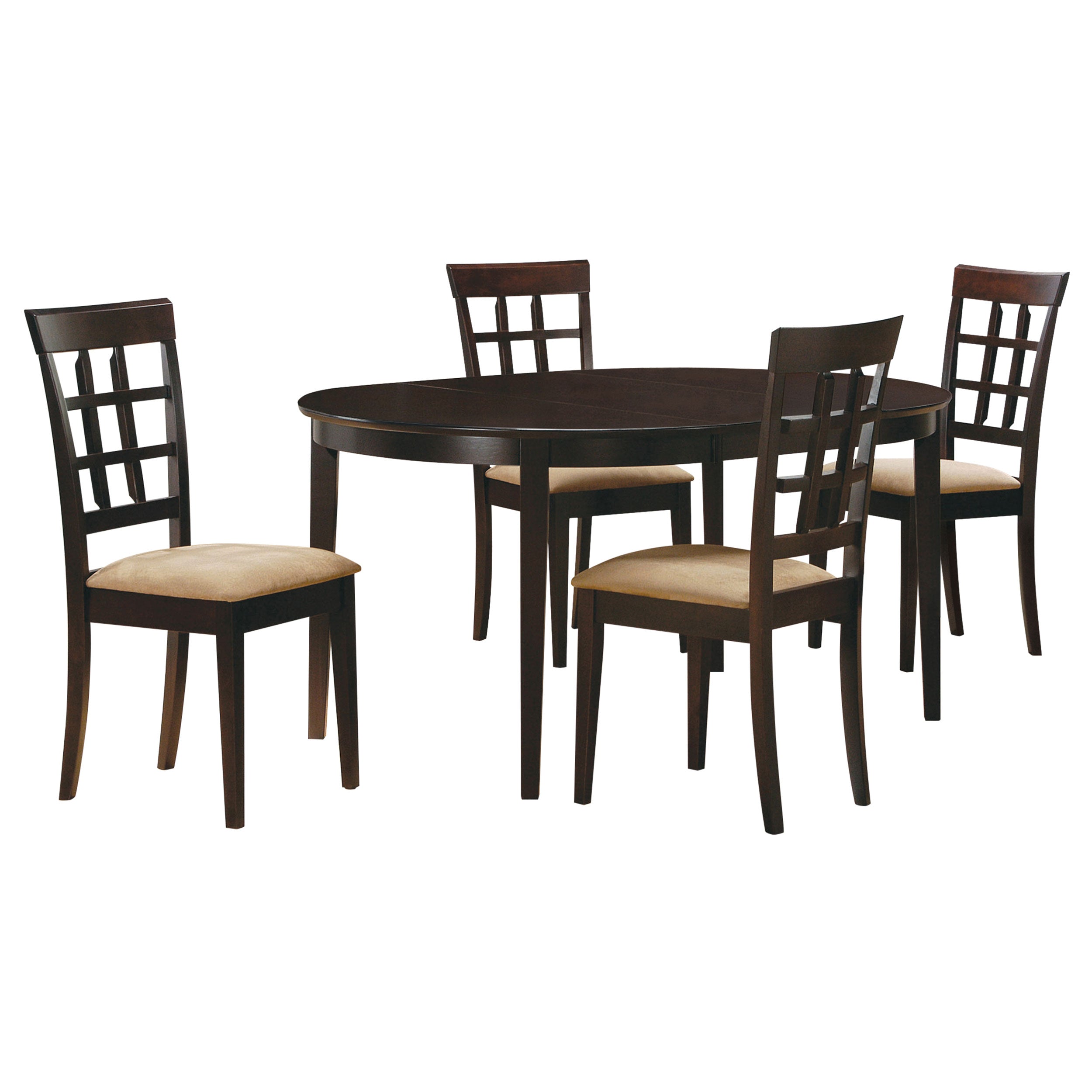 Gabriel 5-piece Extension Leaf Dining Table Set Cappuccino - MyWaynesHome #