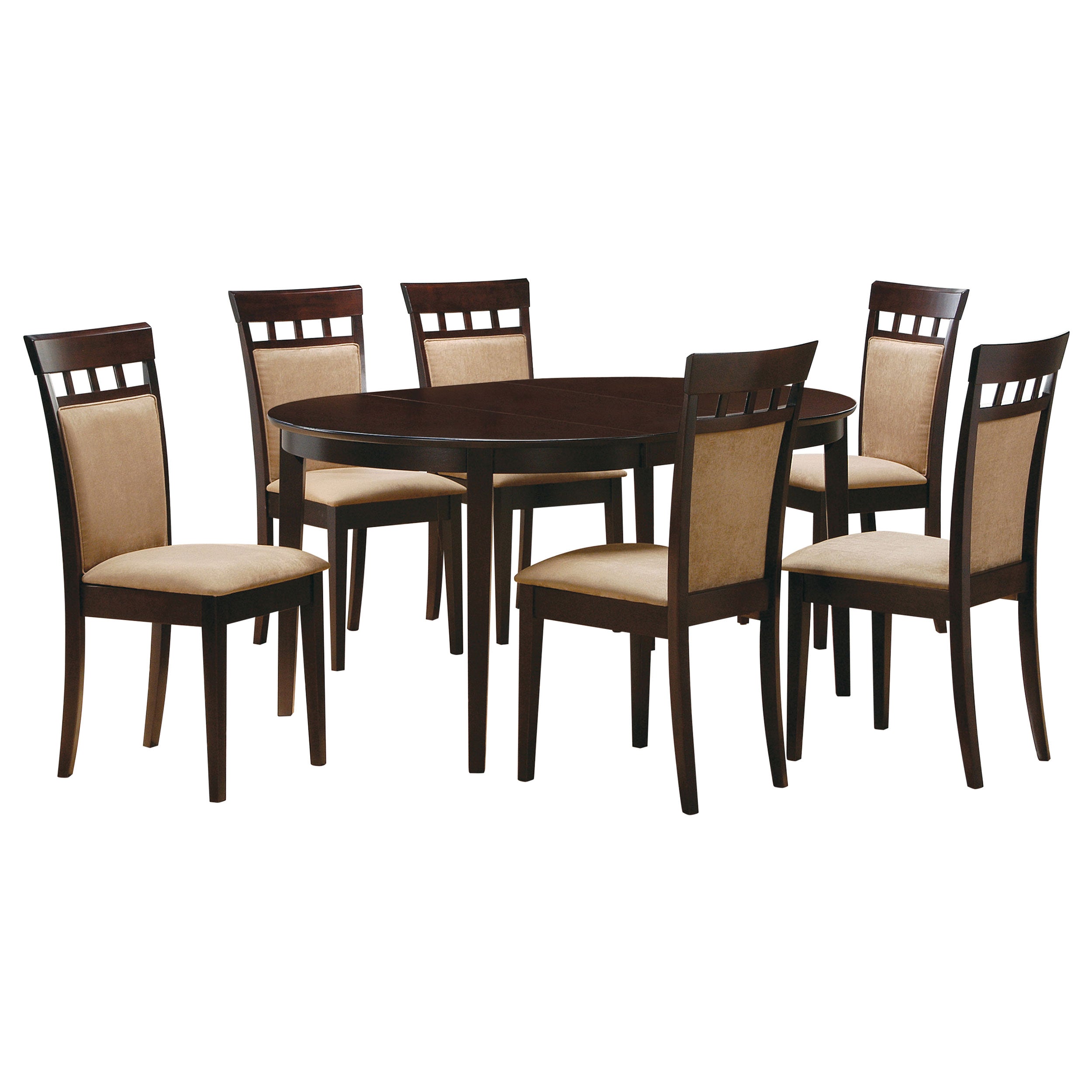 Gabriel 7-piece Extension Leaf Dining Table Set Cappuccino - MyWaynesHome #