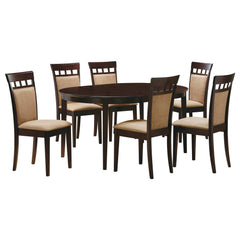 Gabriel 7-piece Extension Leaf Dining Table Set Cappuccino - MyWaynesHome #