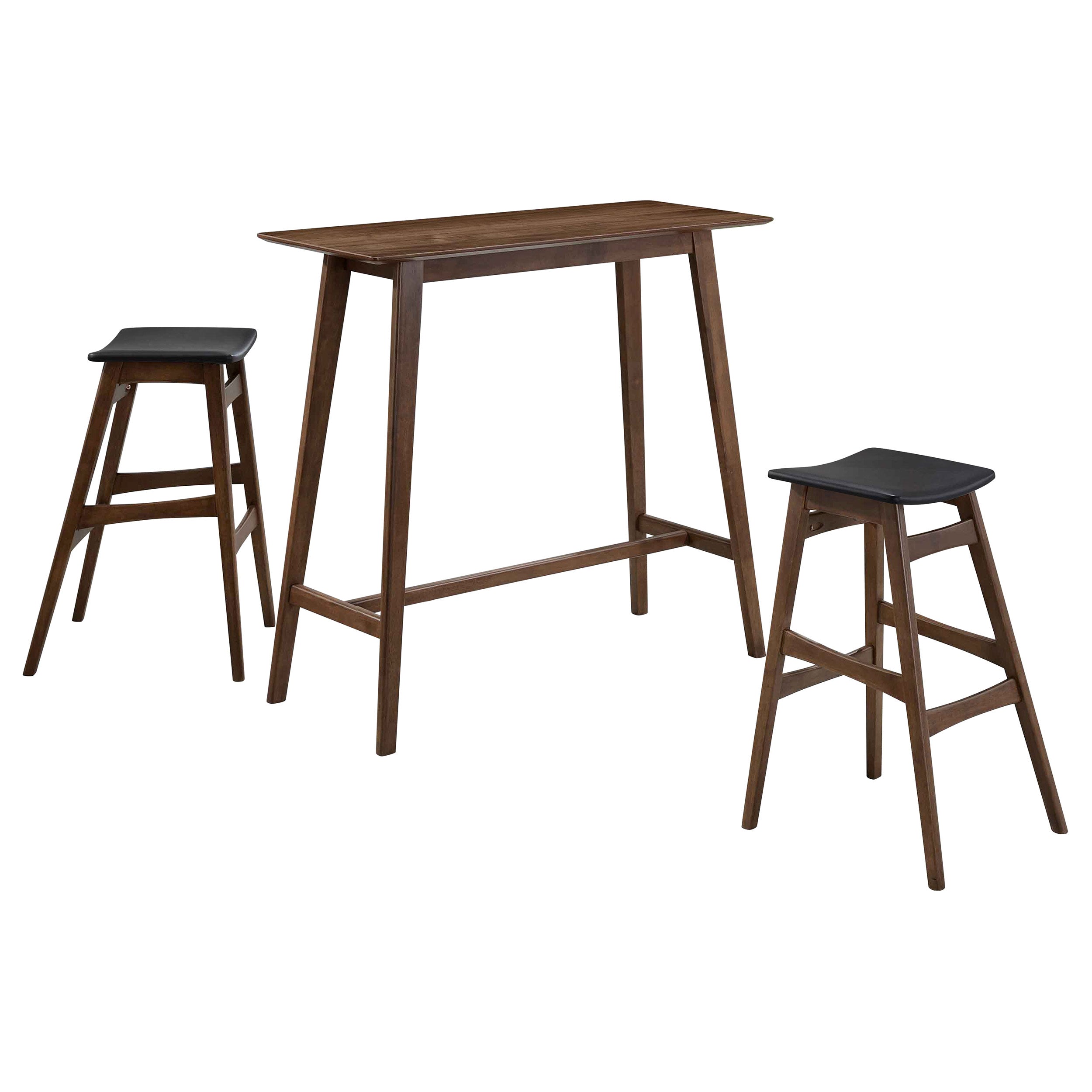 Finnick 3-piece Rectangular Pub Height Bar Table Set Walnut - MyWaynesHome #