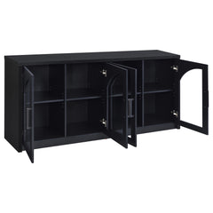 Riva 4-door Dining Sideboard Buffet Storage Credenza Black