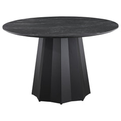 Camden 5-piece Round Faux Marble Top Dining Table Set Black - MyWaynesHome #