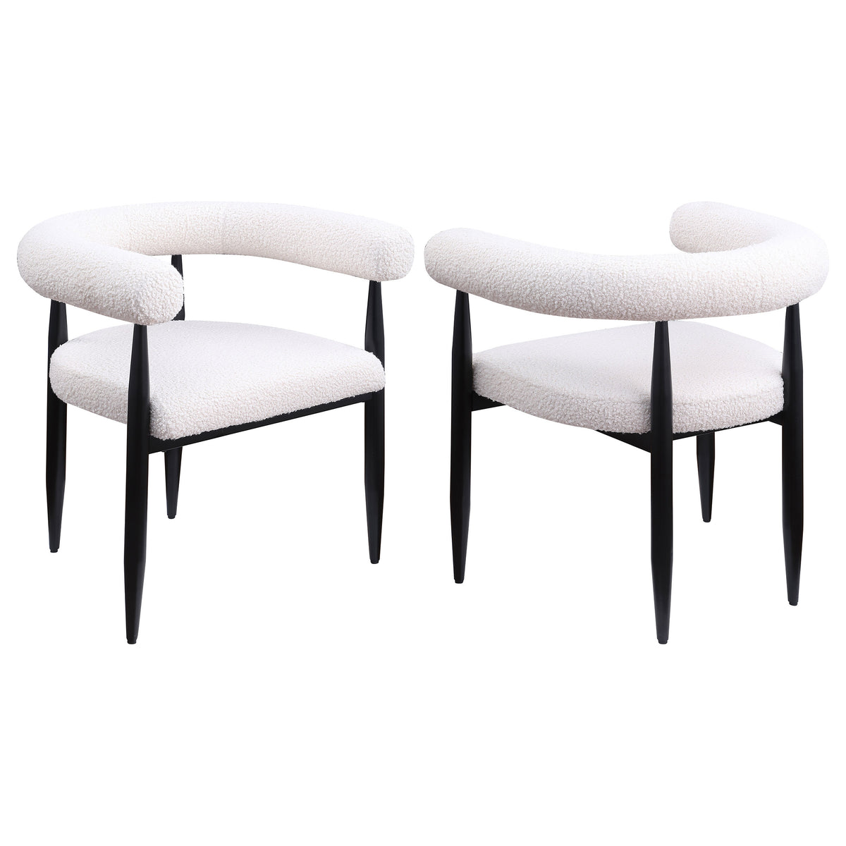 Camden Boucle Upholstered Dining Arm Chair Cream (set Of 2) - MyWaynesHome #