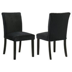 Dermott Upholstered Parson Dining Side Chair Black (set Of 2)