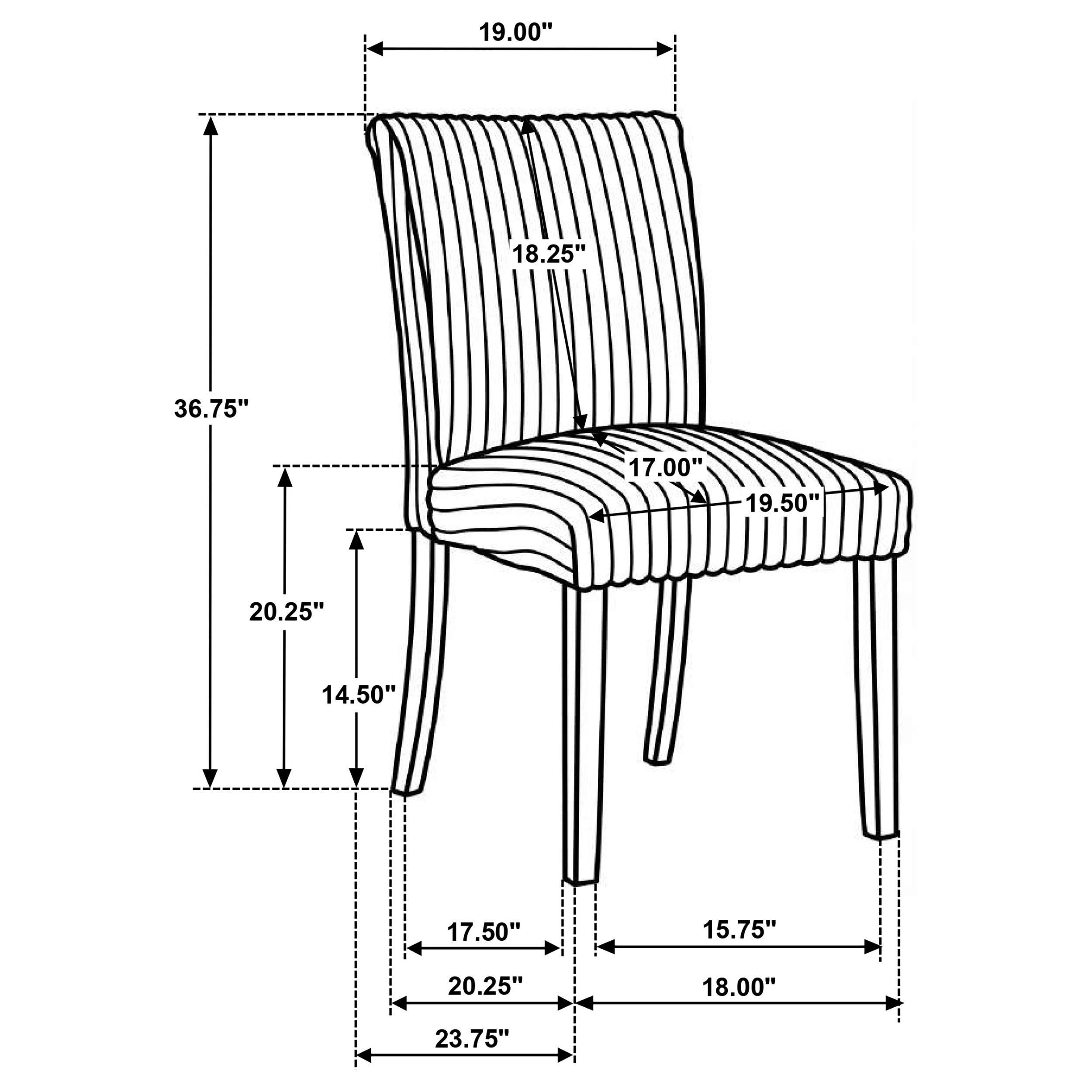 Dermott Upholstered Parson Dining Side Chair Black (set Of 2)