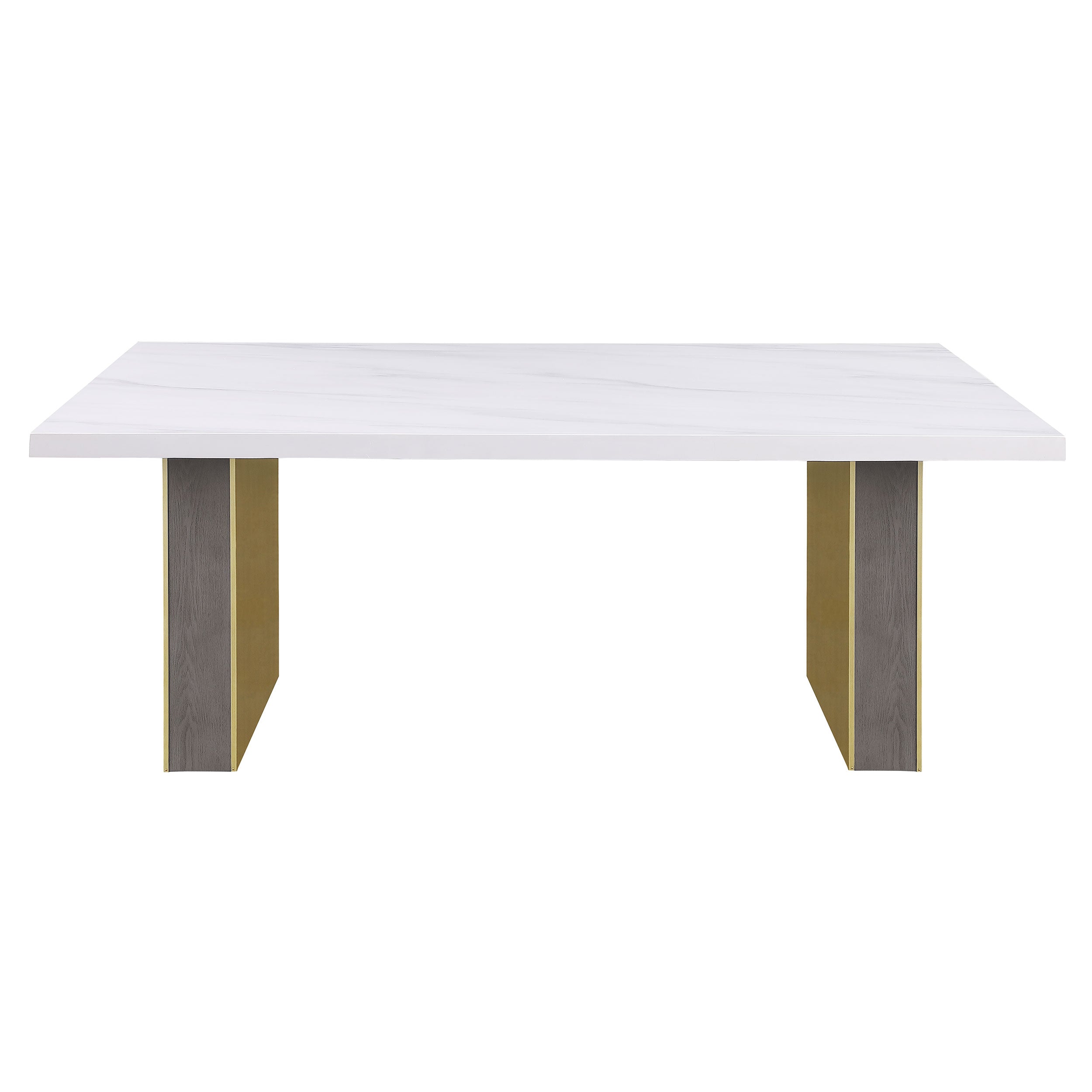 Carla 80-inch Cultured Carrara Marble Top Dining Table White - MyWaynesHome #