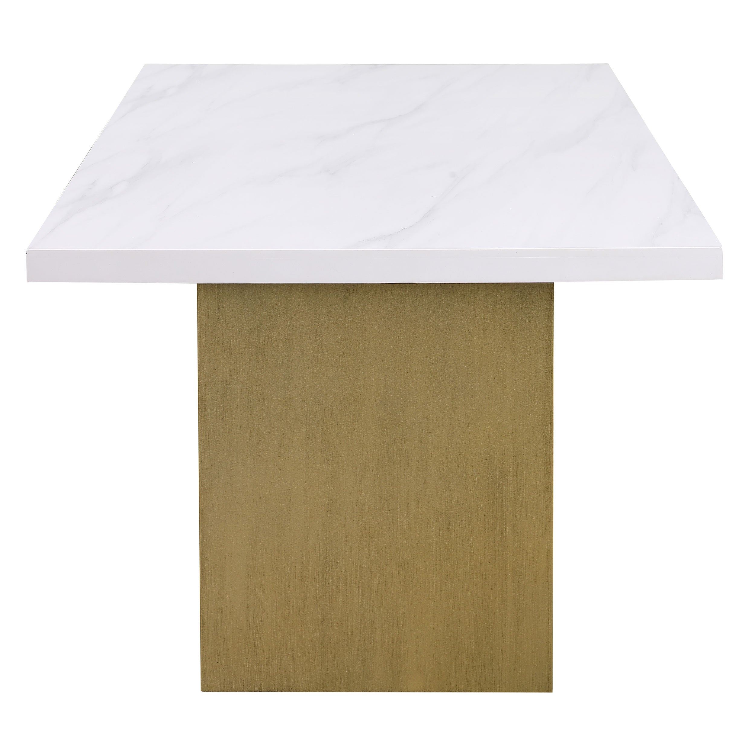 Carla 80-inch Cultured Carrara Marble Top Dining Table White - MyWaynesHome #