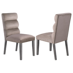 Carla Velvet Upholstered Dining Side Chair Ash (set Of 2) - MyWaynesHome #