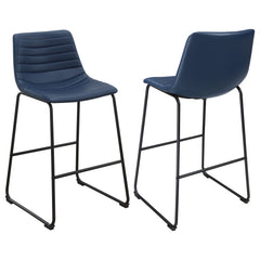 Zuni Faux Leather Upholstered Counter Chair Blue (set Of 2) - MyWaynesHome #