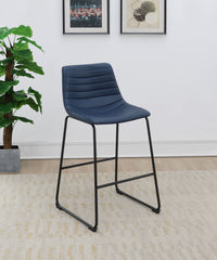 Zuni Faux Leather Upholstered Counter Chair Blue (set Of 2) - MyWaynesHome #