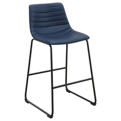 Zuni Faux Leather Upholstered Counter Chair Blue (set Of 2) - MyWaynesHome #
