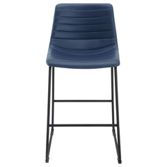 Zuni Faux Leather Upholstered Counter Chair Blue (set Of 2) - MyWaynesHome #
