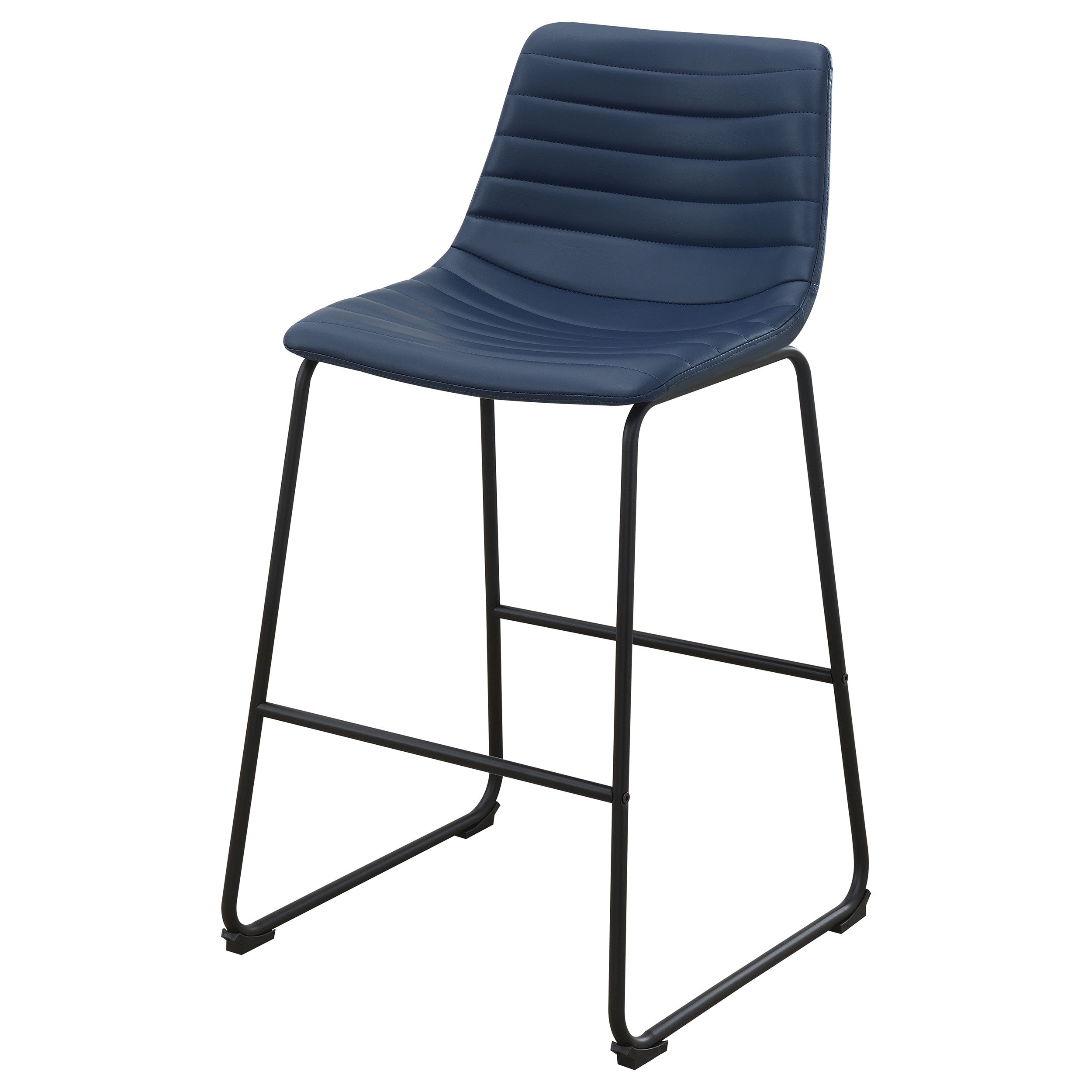 Zuni Faux Leather Upholstered Counter Chair Blue (set Of 2) - MyWaynesHome #