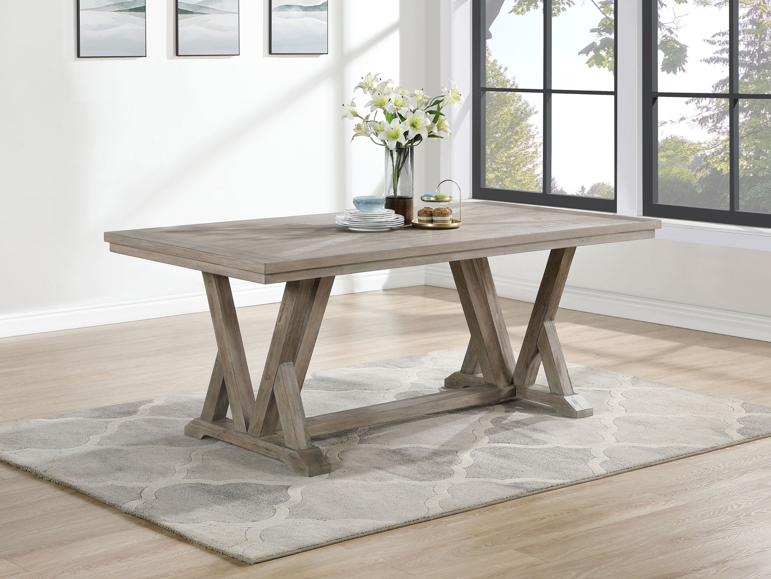 Cornelia Rectangular 82-inch Dining Table Coastal Grey - MyWaynesHome #