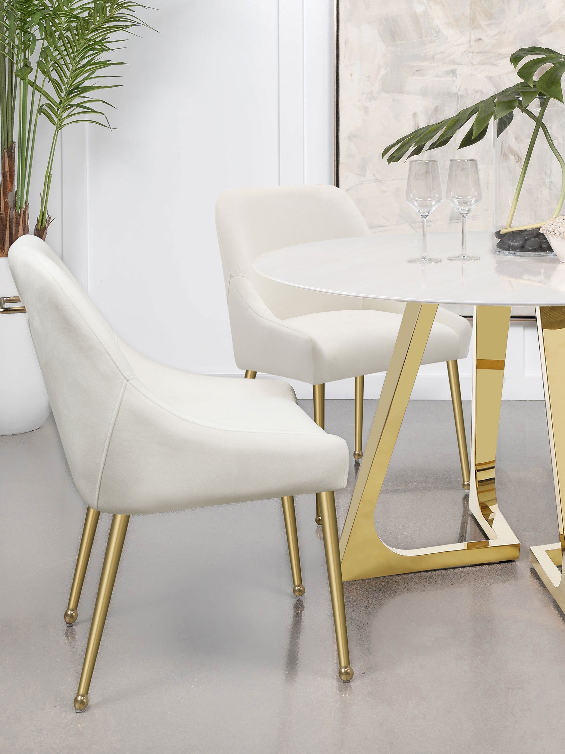 Mayette Upholstered Dining Side Chair Ivory (set Of 2) - MyWaynesHome #