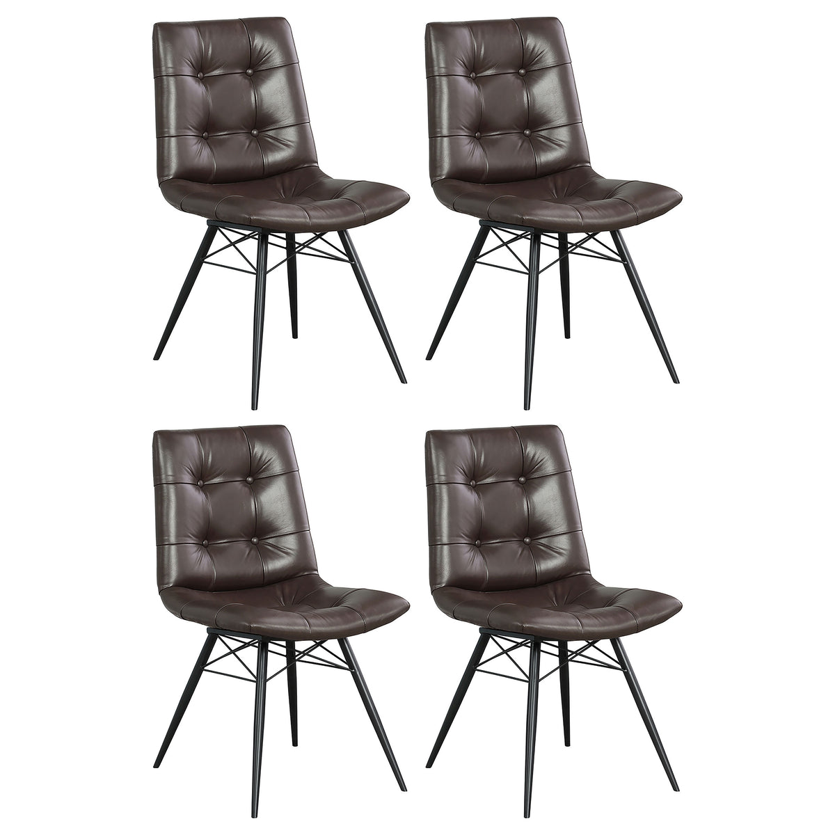 Aiken Upholstered Dining Side Chair Brown (set Of 4)