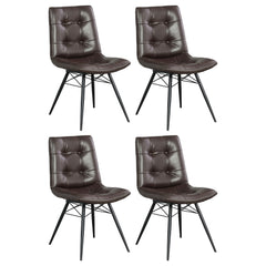 Aiken Upholstered Dining Side Chair Brown (set Of 4)