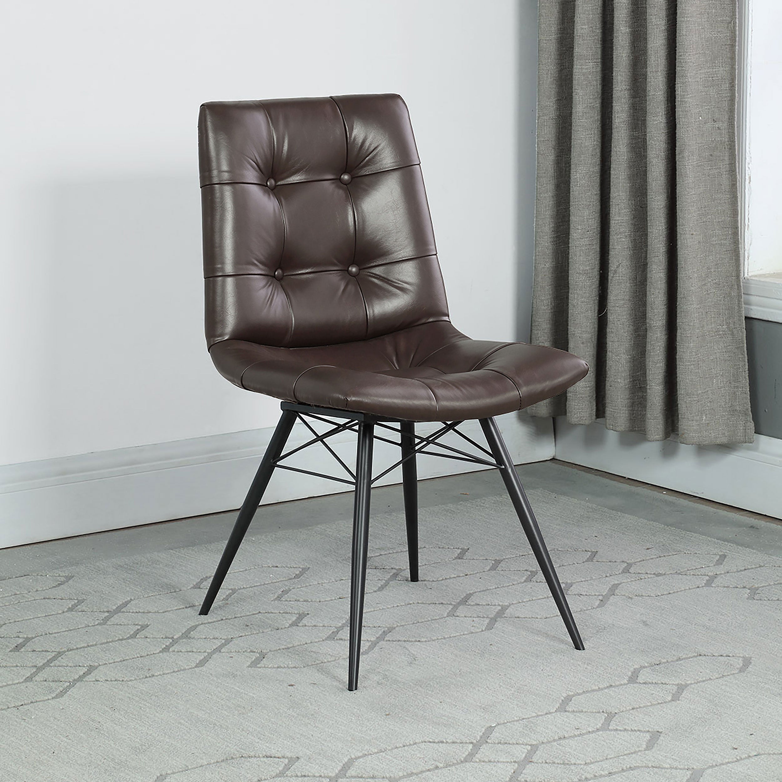 Aiken Upholstered Dining Side Chair Brown (set Of 4)