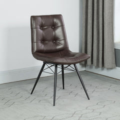 Aiken Upholstered Dining Side Chair Brown (set Of 4)