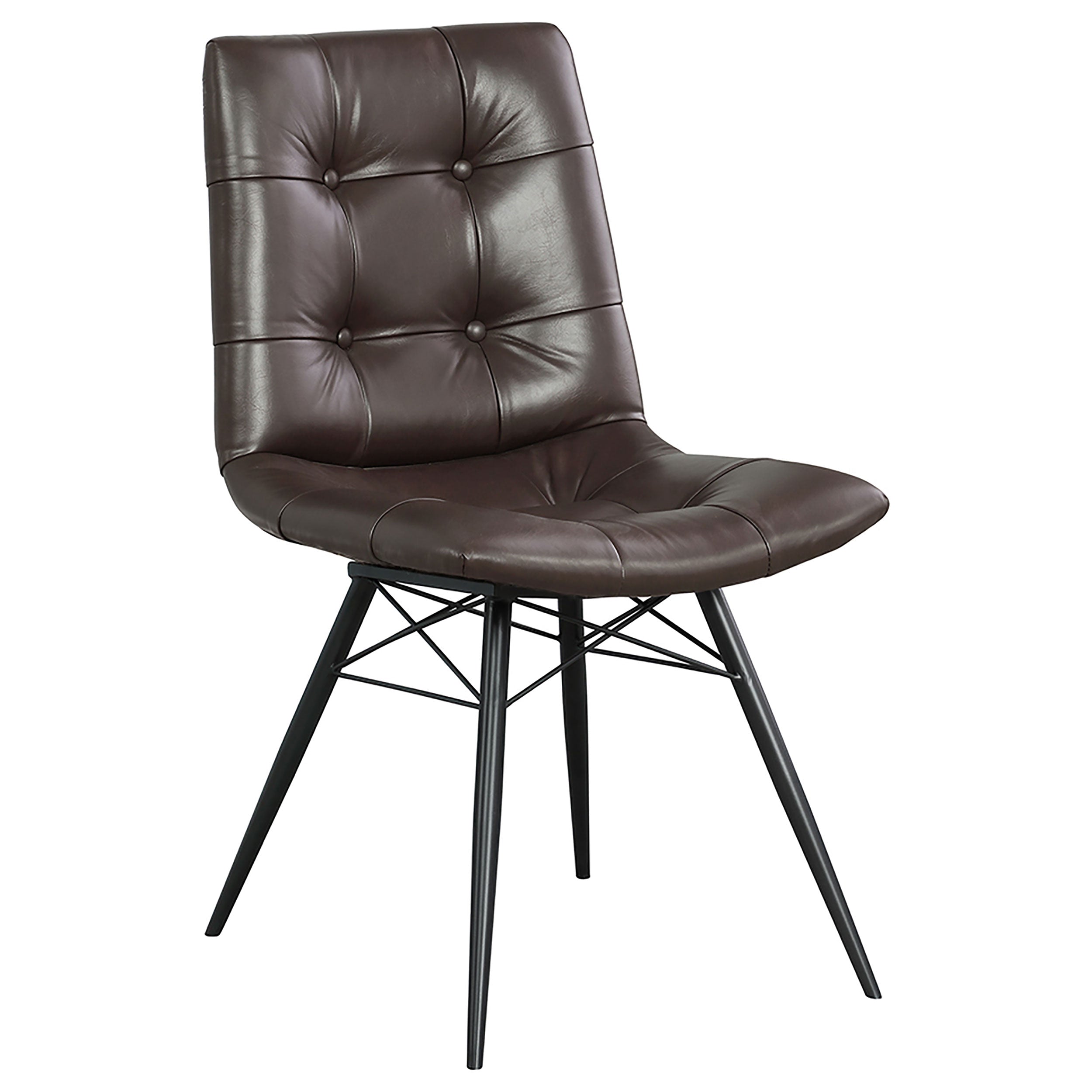 Aiken Upholstered Dining Side Chair Brown (set Of 4)