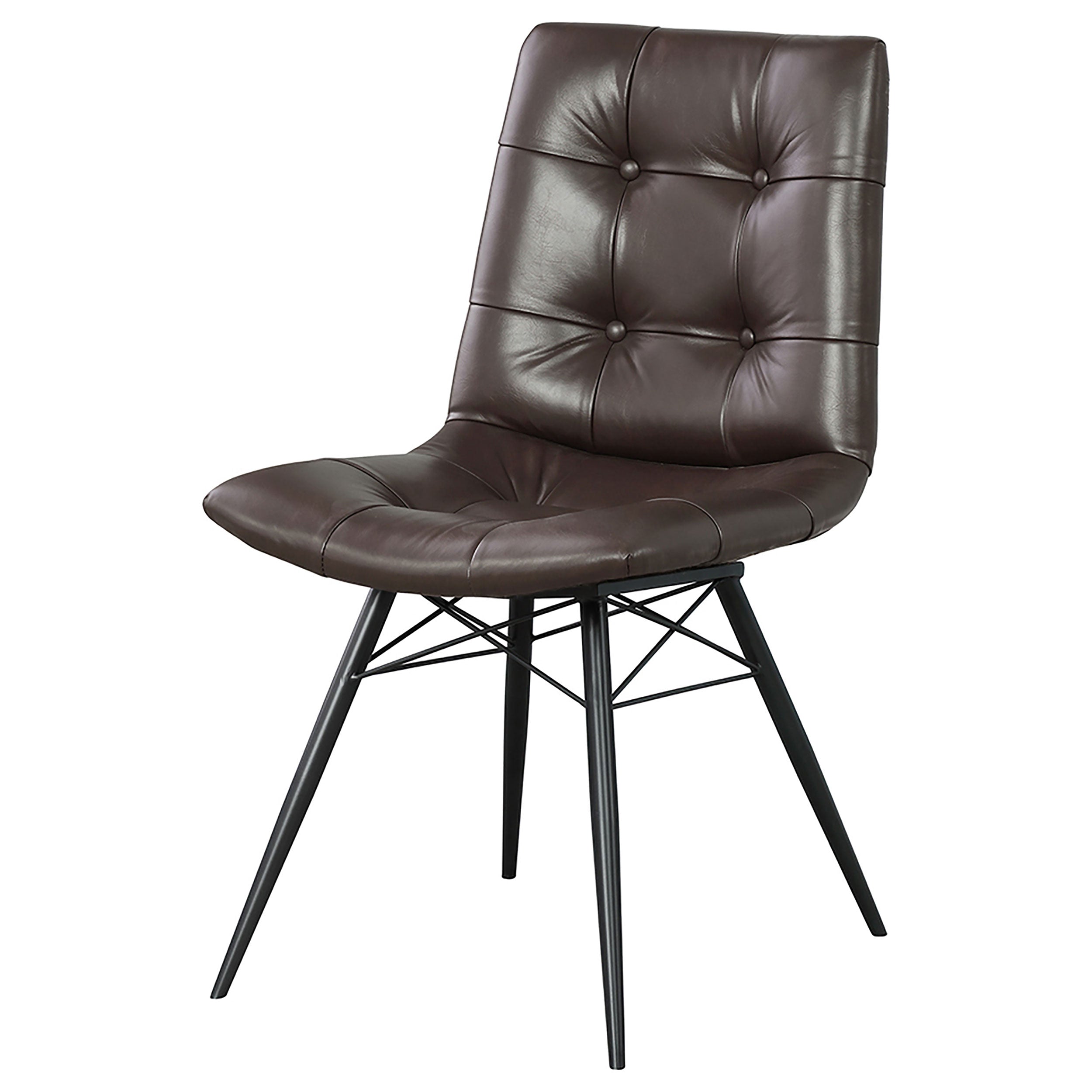 Aiken Upholstered Dining Side Chair Brown (set Of 4)