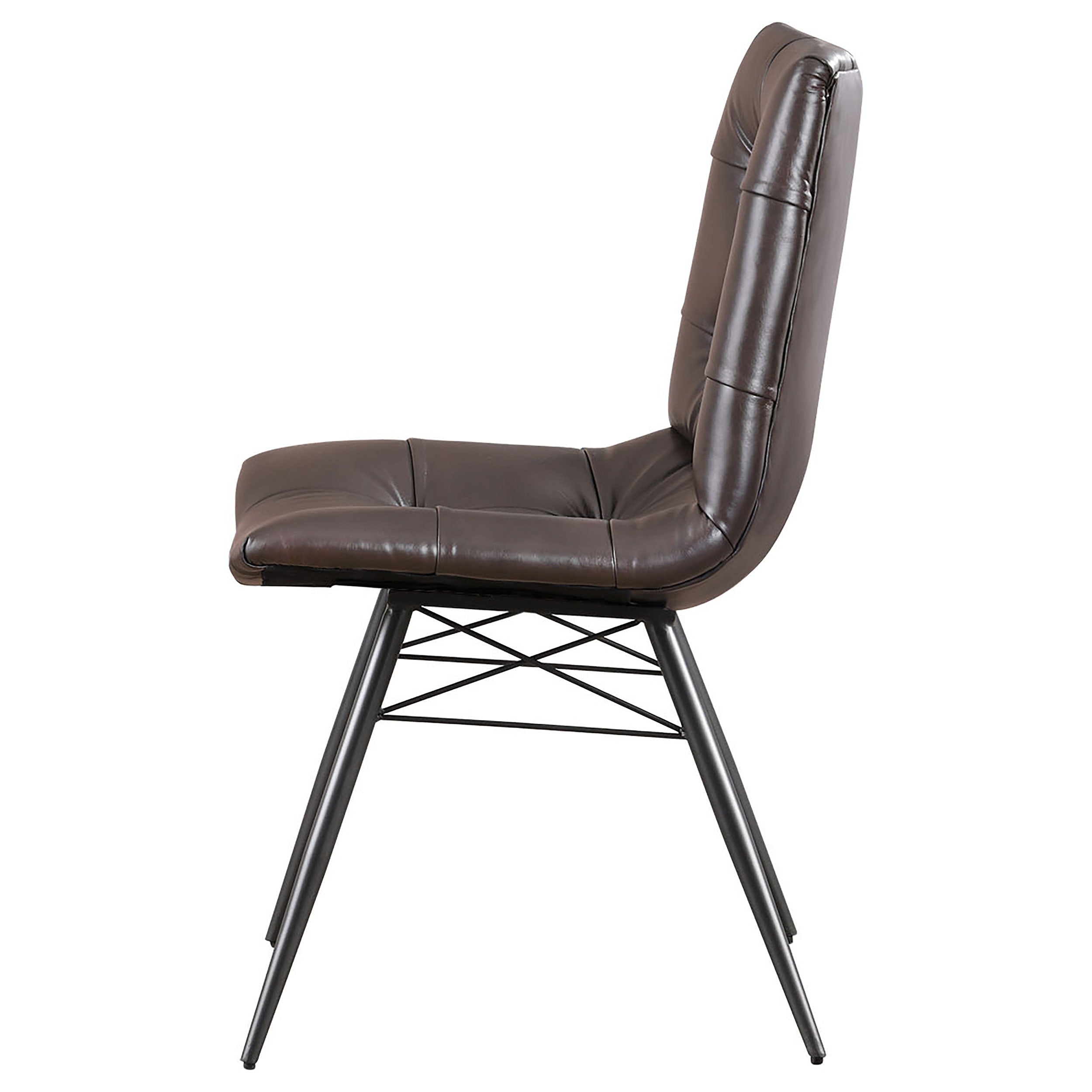 Aiken Upholstered Dining Side Chair Brown (set Of 4)