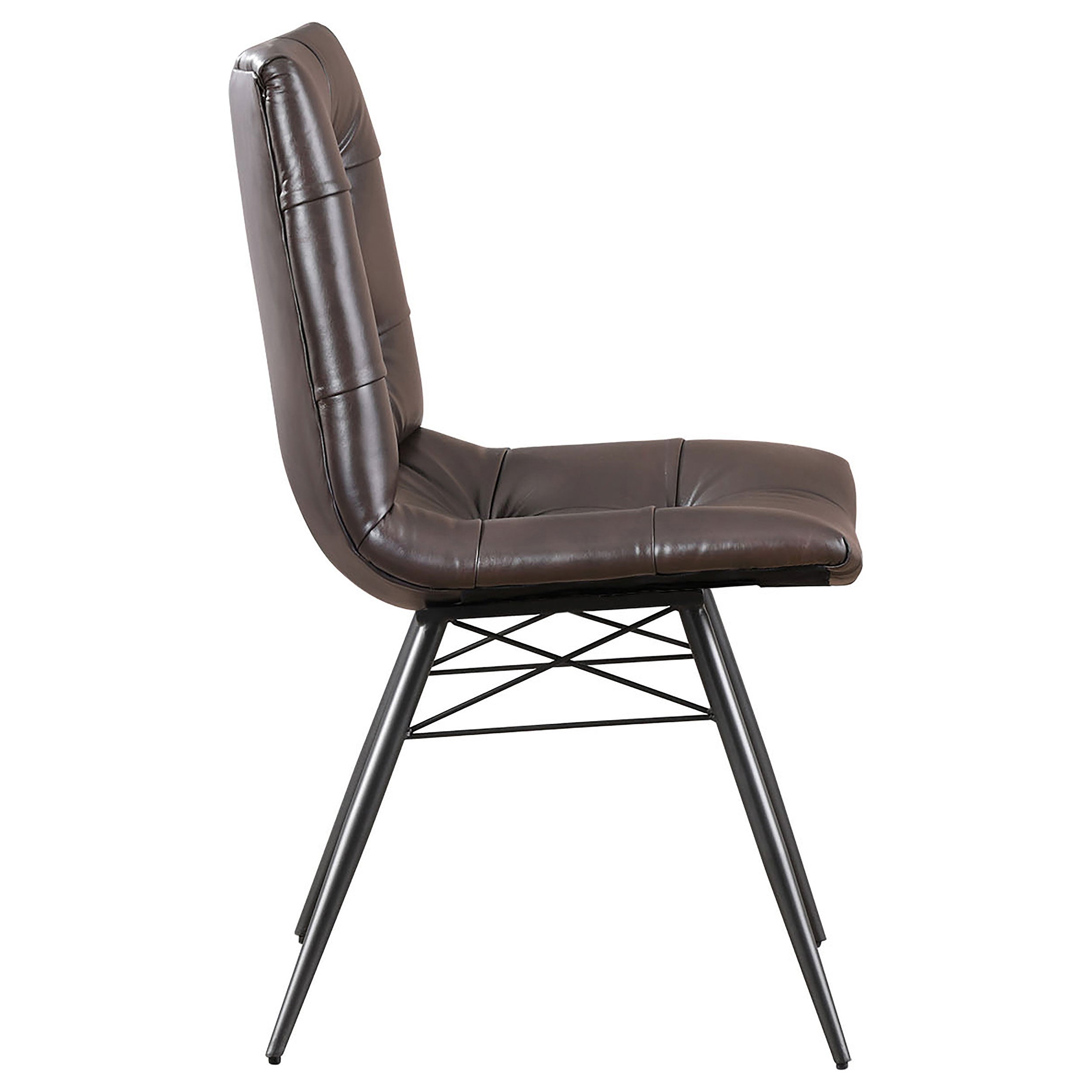 Aiken Upholstered Dining Side Chair Brown (set Of 4)