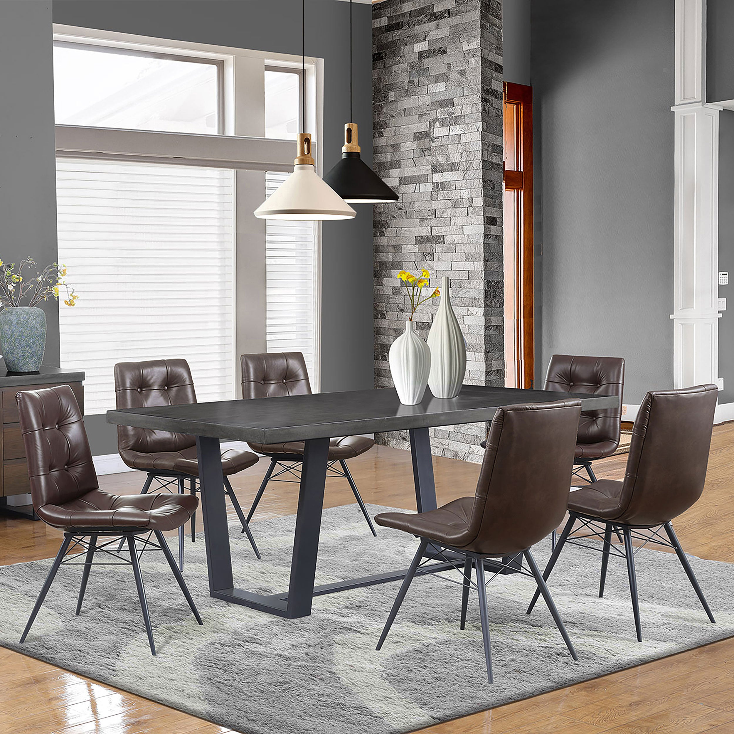 Aiken Upholstered Dining Side Chair Brown (set Of 4)