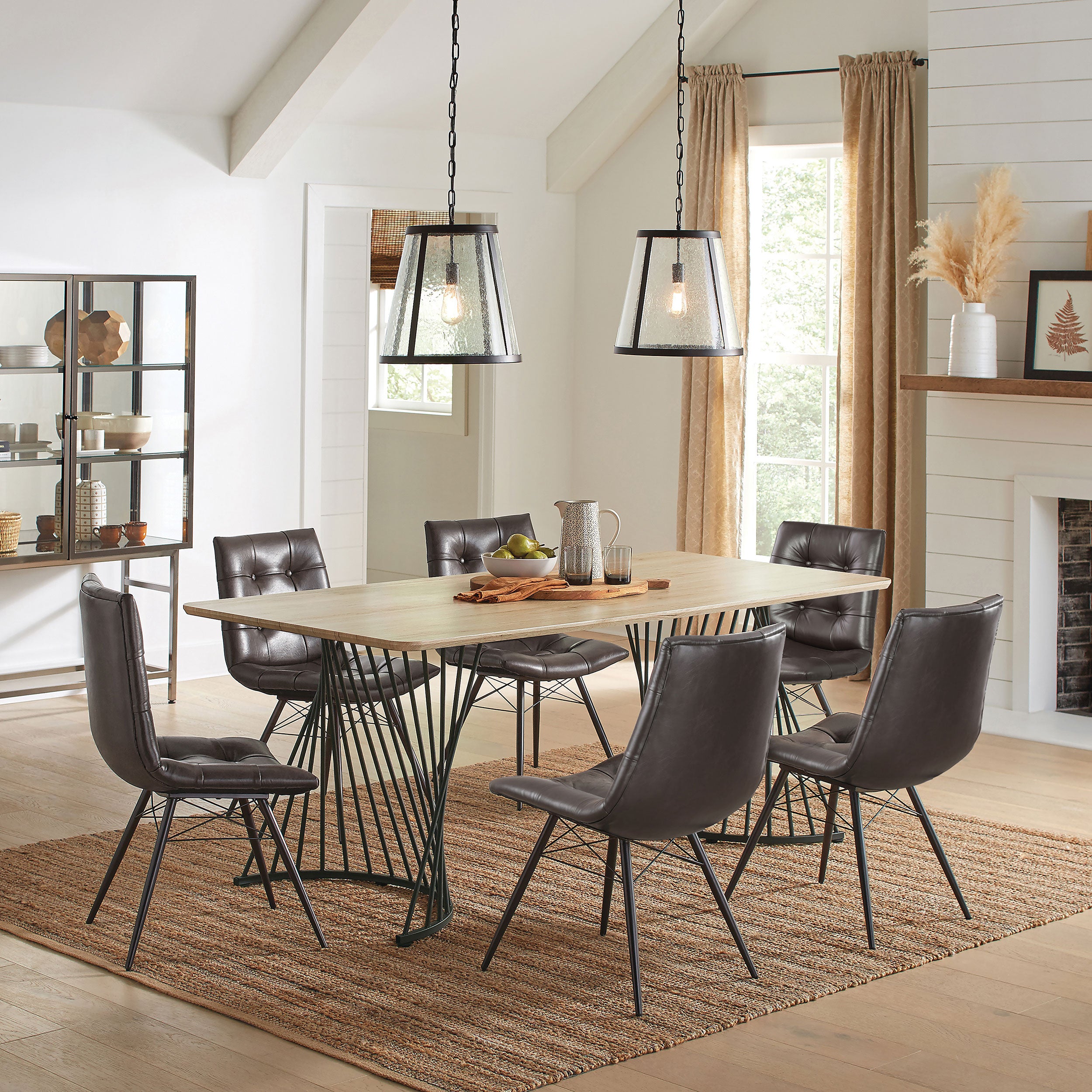Aiken Upholstered Dining Side Chair Brown (set Of 4)