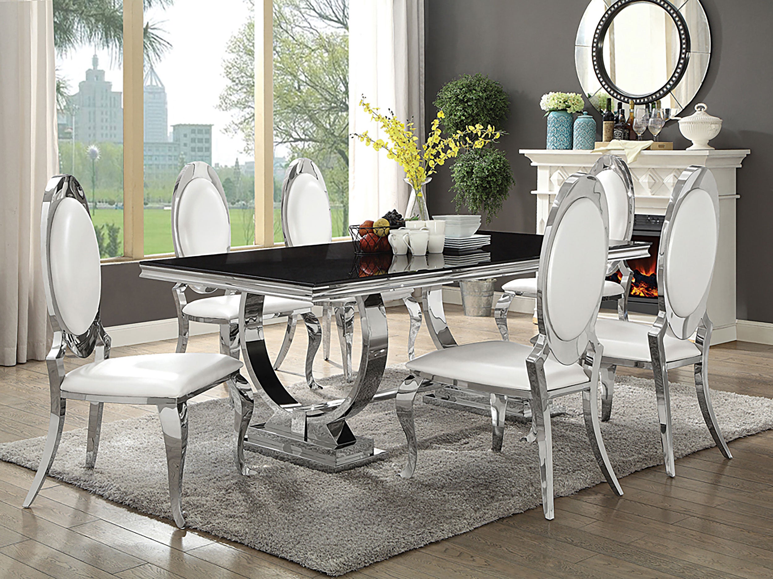 Anchorage Upholstered Dining Chair Cream White (set Of 2)