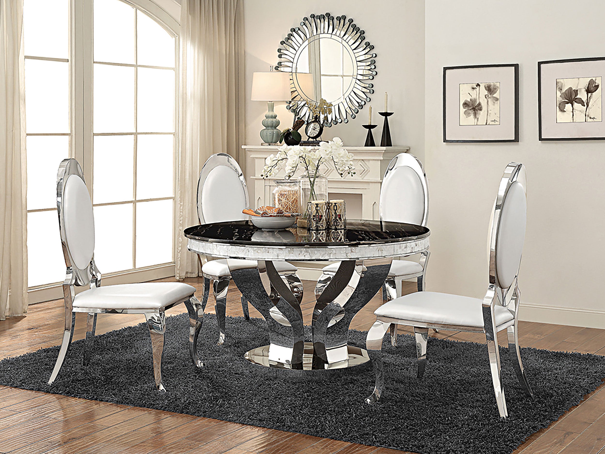 Anchorage Upholstered Dining Chair Cream White (set Of 2)