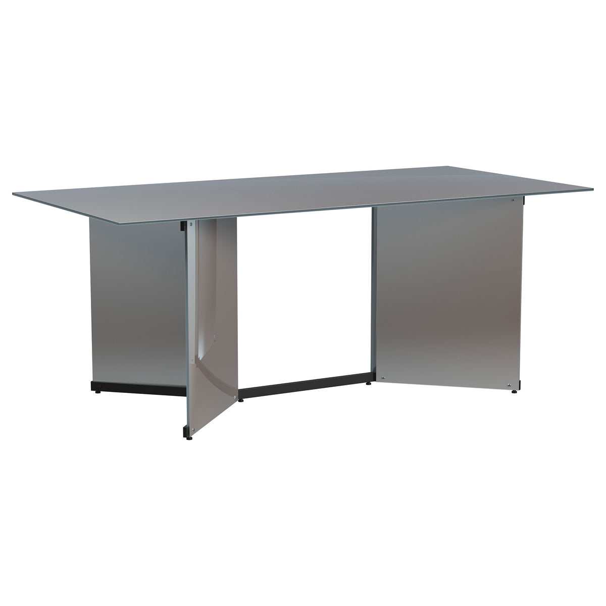 Emery 76-inch Rectangular Mirrored Dining Table Silver - MyWaynesHome #