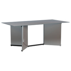 Emery 76-inch Rectangular Mirrored Dining Table Silver - MyWaynesHome #