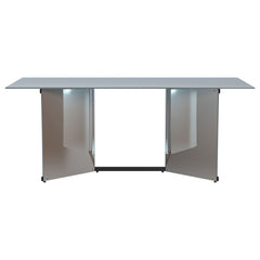 Emery 76-inch Rectangular Mirrored Dining Table Silver - MyWaynesHome #