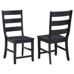 Newport Ladder Back Wood Dining Side Chair Black (set Of 2) - MyWaynesHome #