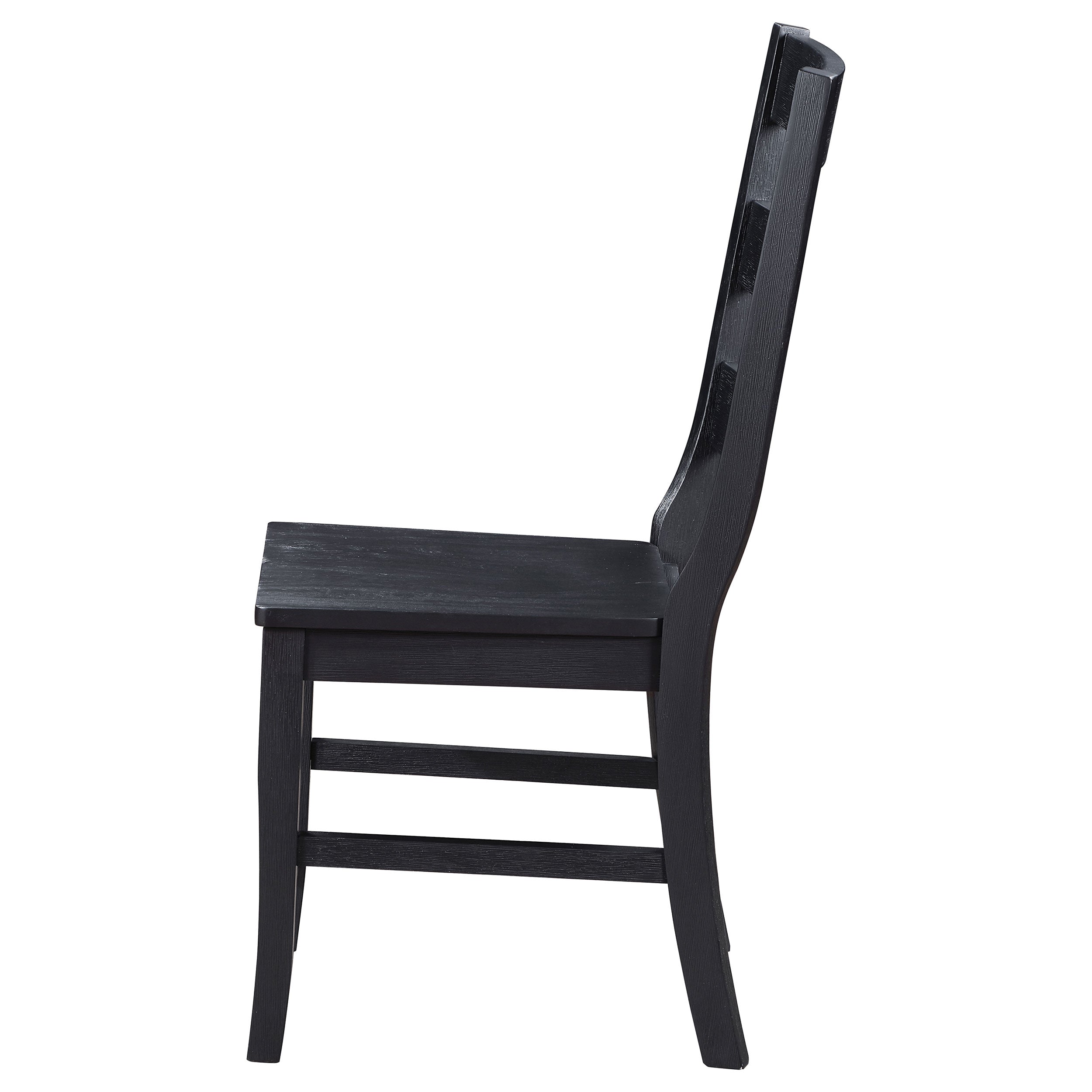 Newport Ladder Back Wood Dining Side Chair Black (set Of 2) - MyWaynesHome #