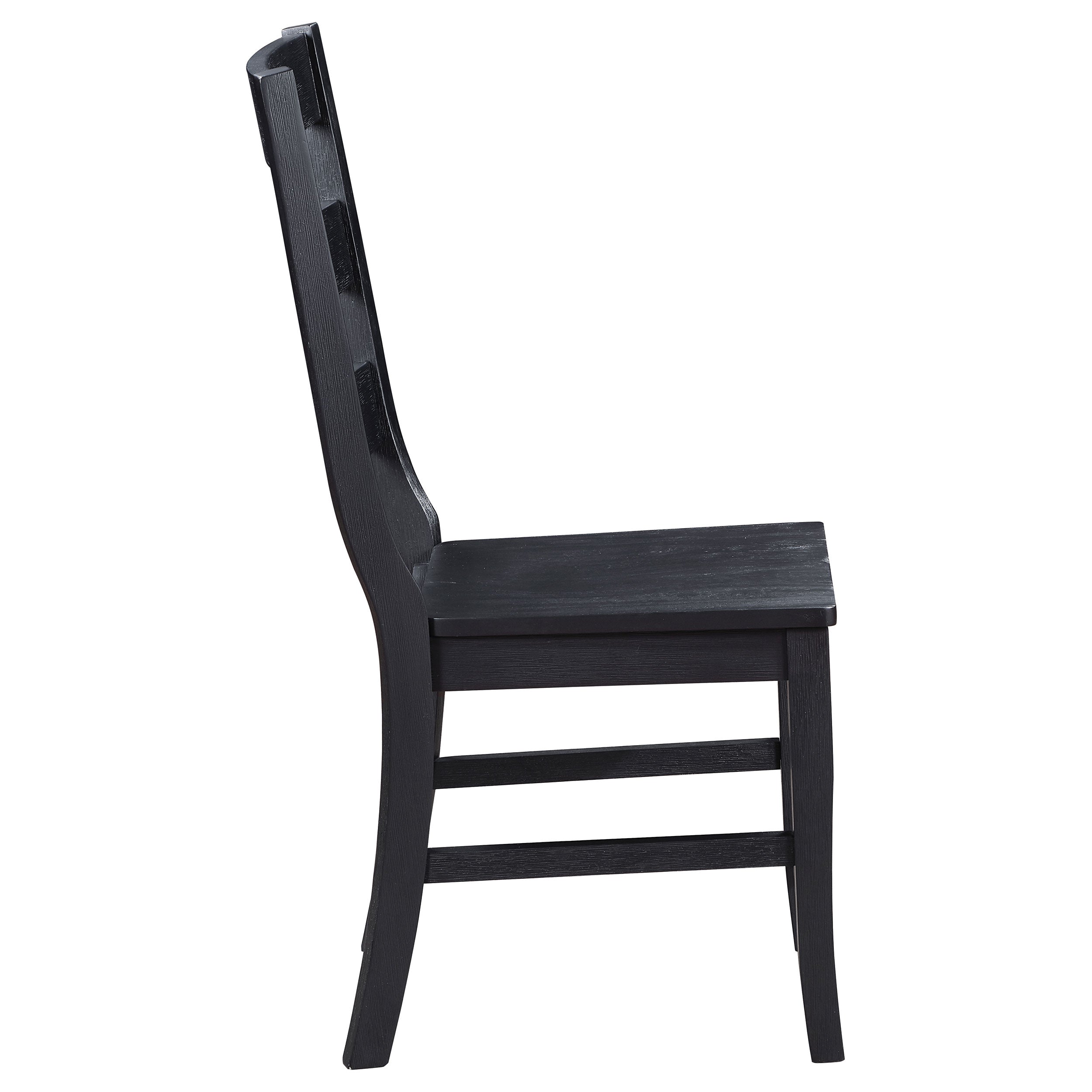 Newport Ladder Back Wood Dining Side Chair Black (set Of 2) - MyWaynesHome #