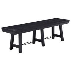 Newport Wood Trestle Base Dining Bench Black - MyWaynesHome #