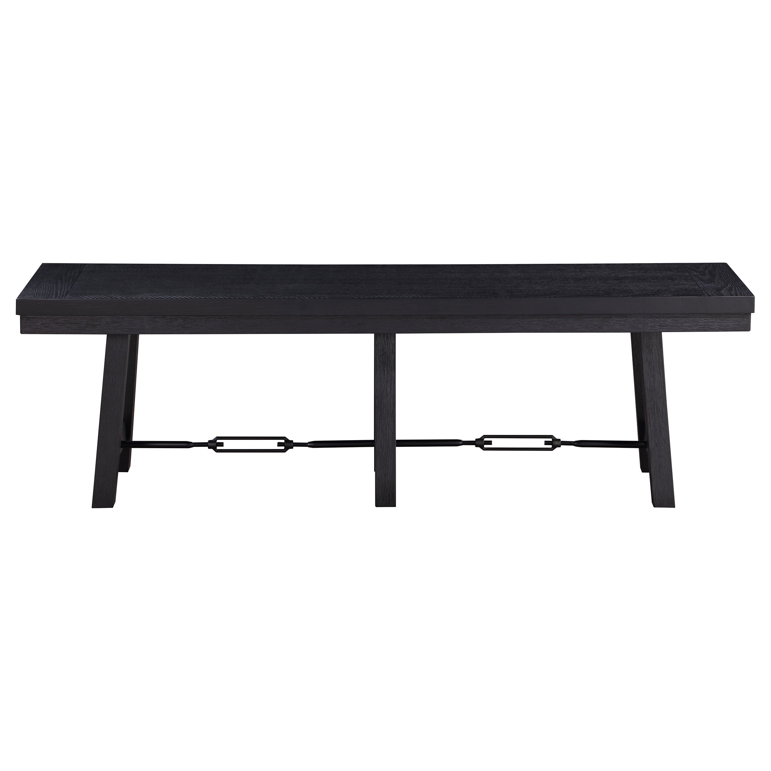 Newport Wood Trestle Base Dining Bench Black - MyWaynesHome #