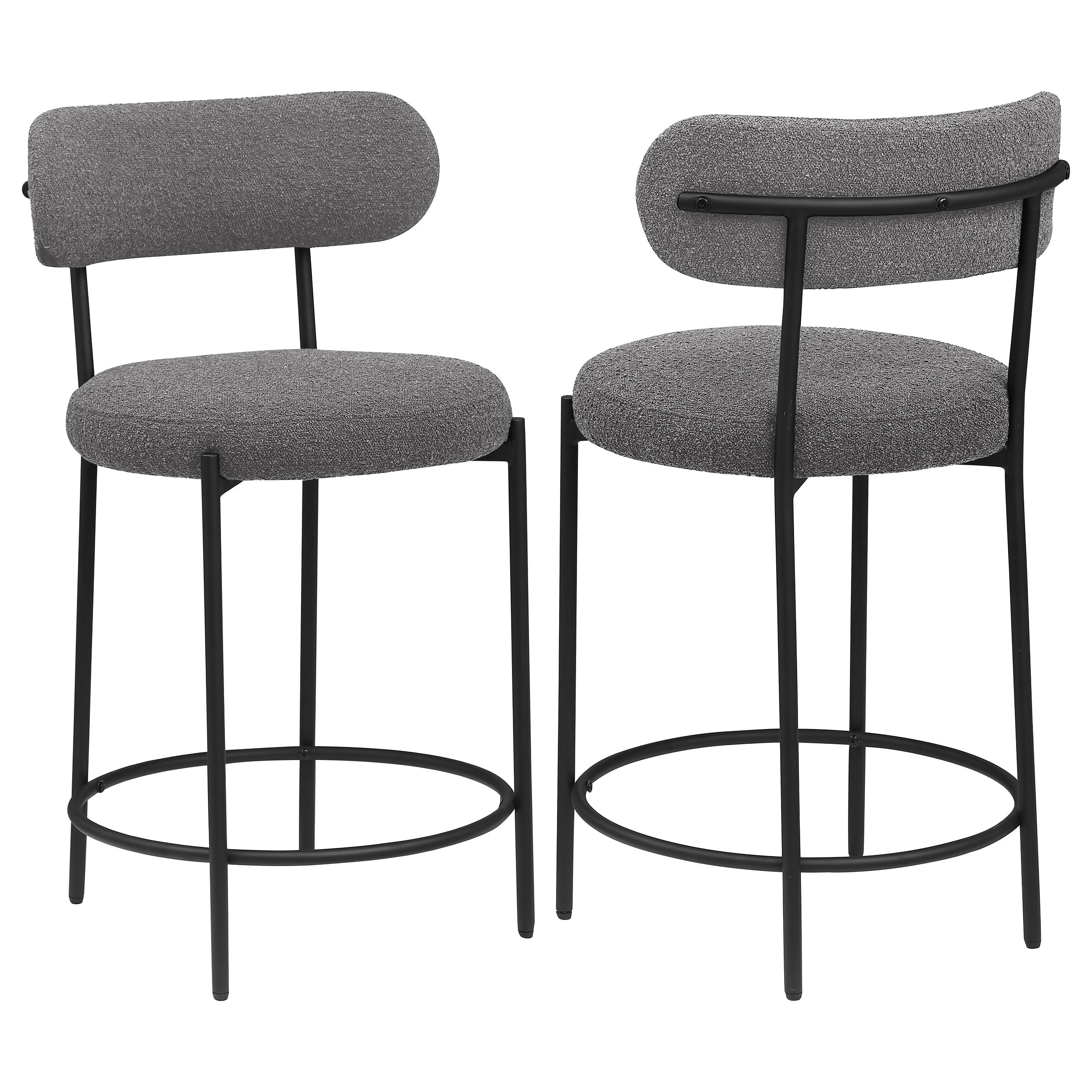 Viola Boucle Upholstered Counter Chair Grey (set Of 2) - MyWaynesHome #