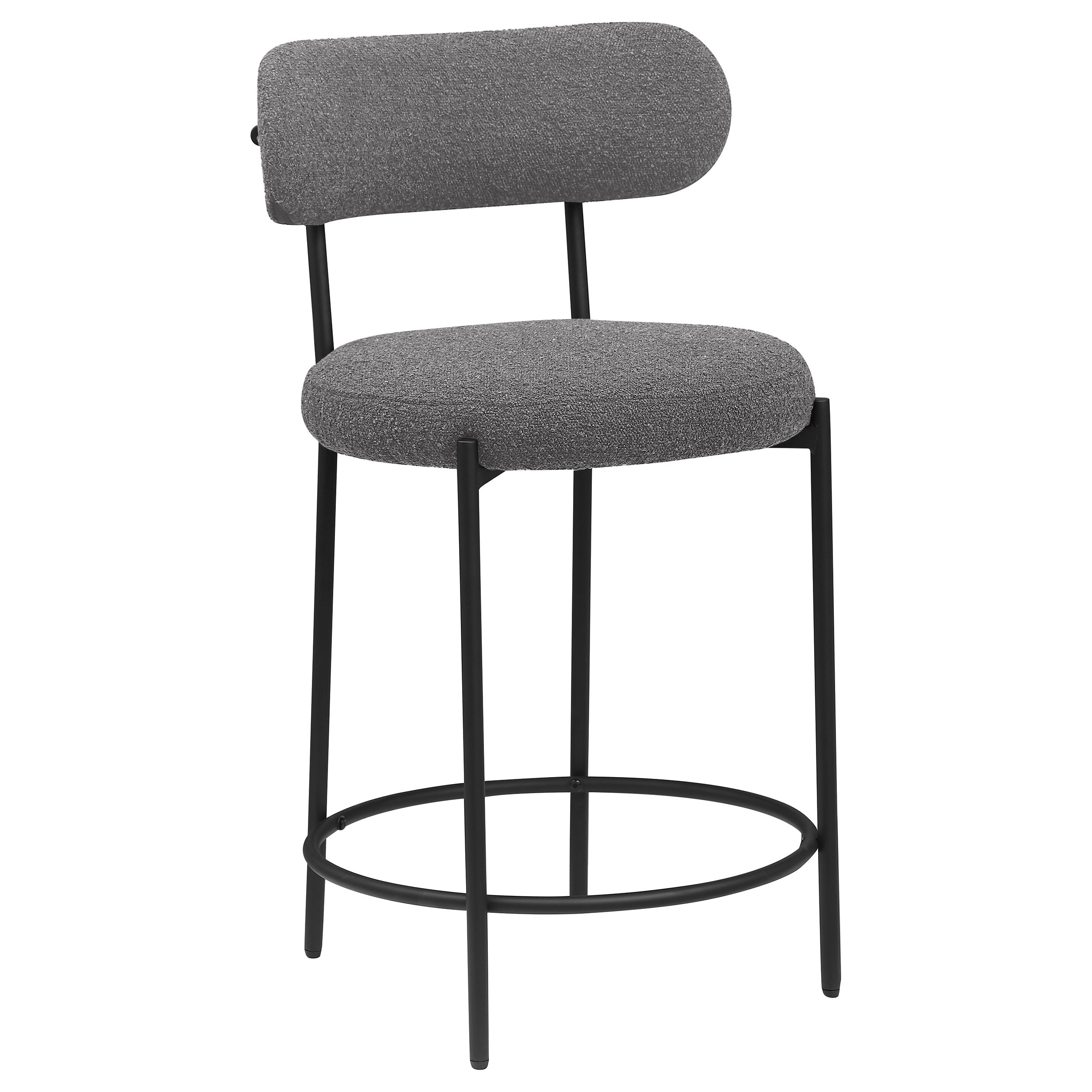 Viola Boucle Upholstered Counter Chair Grey (set Of 2) - MyWaynesHome #