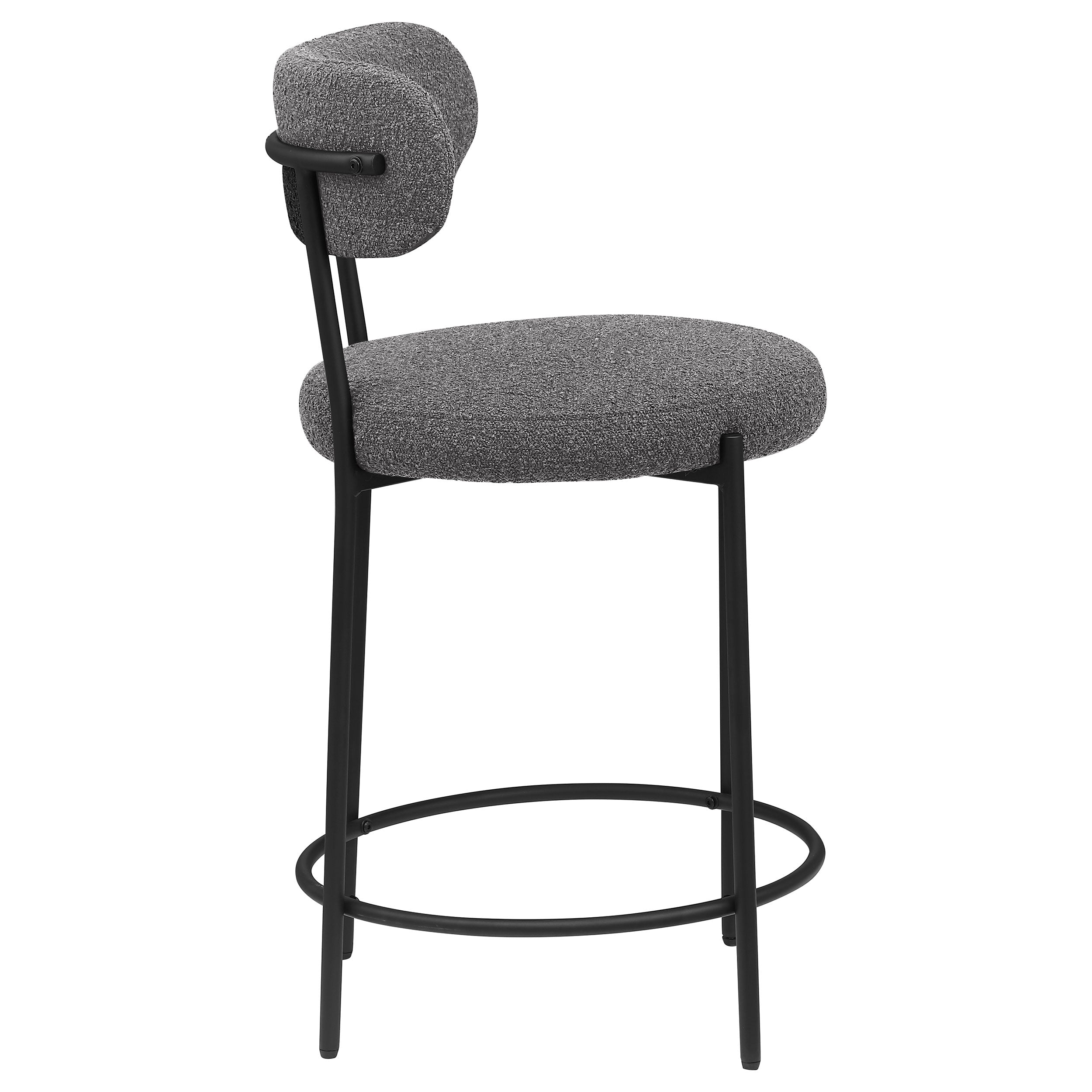 Viola Boucle Upholstered Counter Chair Grey (set Of 2) - MyWaynesHome #