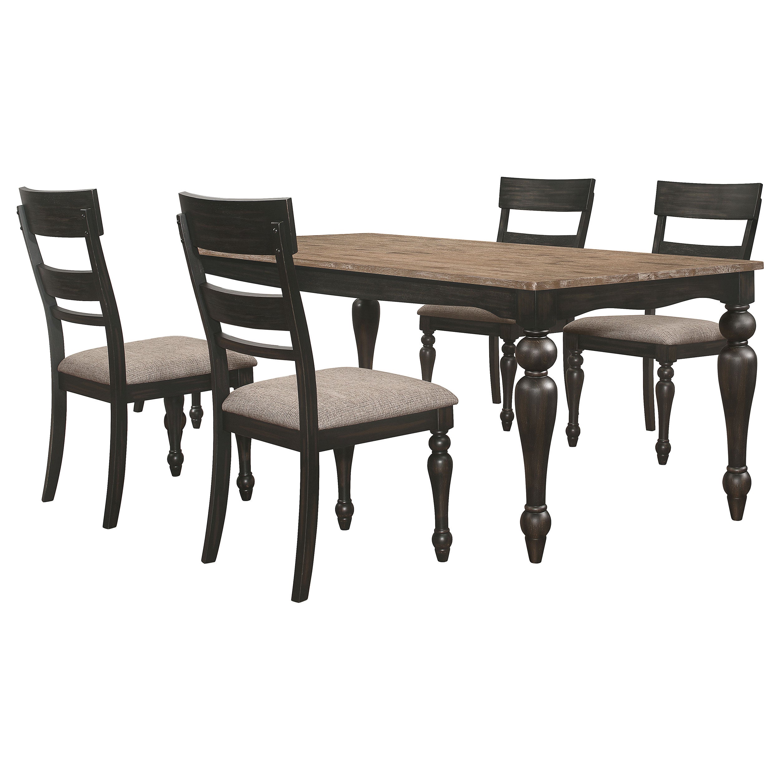Bridget 5-piece Rectangular Dining Set Charcoal Sand Through - MyWaynesHome #