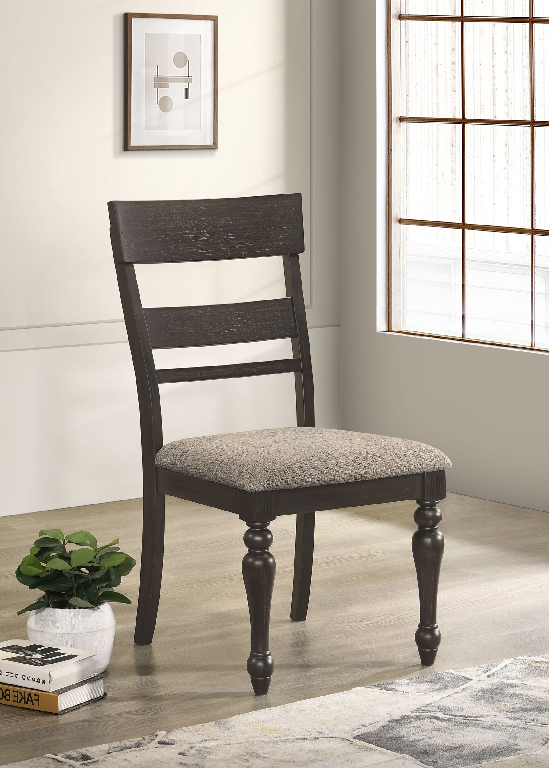 Bridget Wood Dining Side Chair Charcoal (set Of 2) - MyWaynesHome #